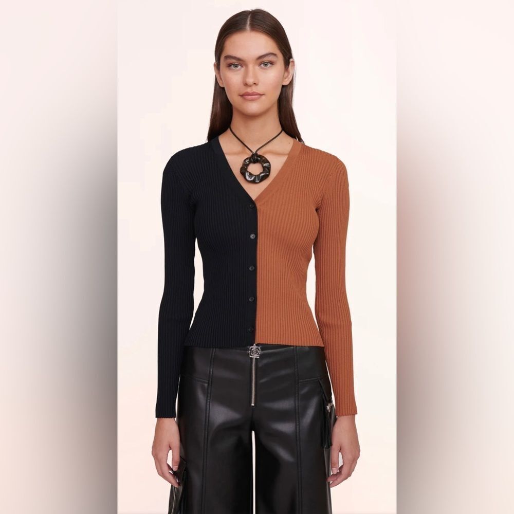 STAUD CARGO SWEATER TAN BLACK